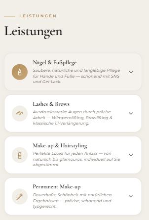 Alia Beauty Atelier — Leistungen